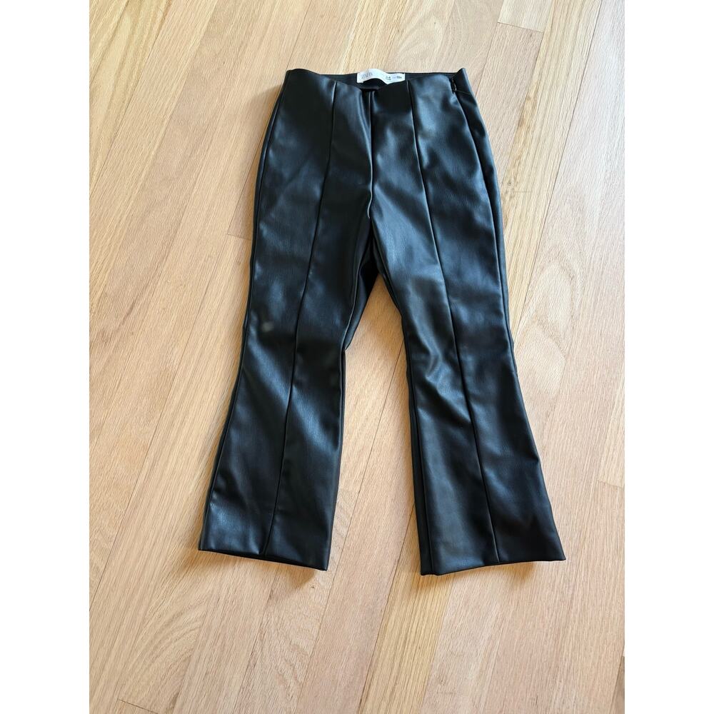 Zara Black Leather Pants Size 4T